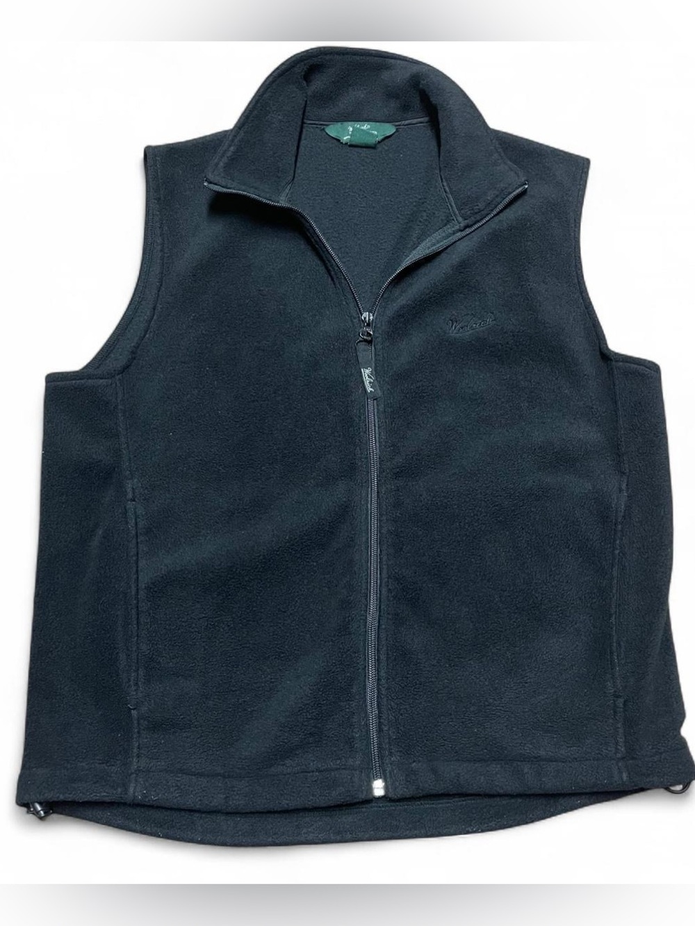 Woolrich Fleece Vest Mens Medium Black Full Zip Outdoor Hiking Gorpcore Camping